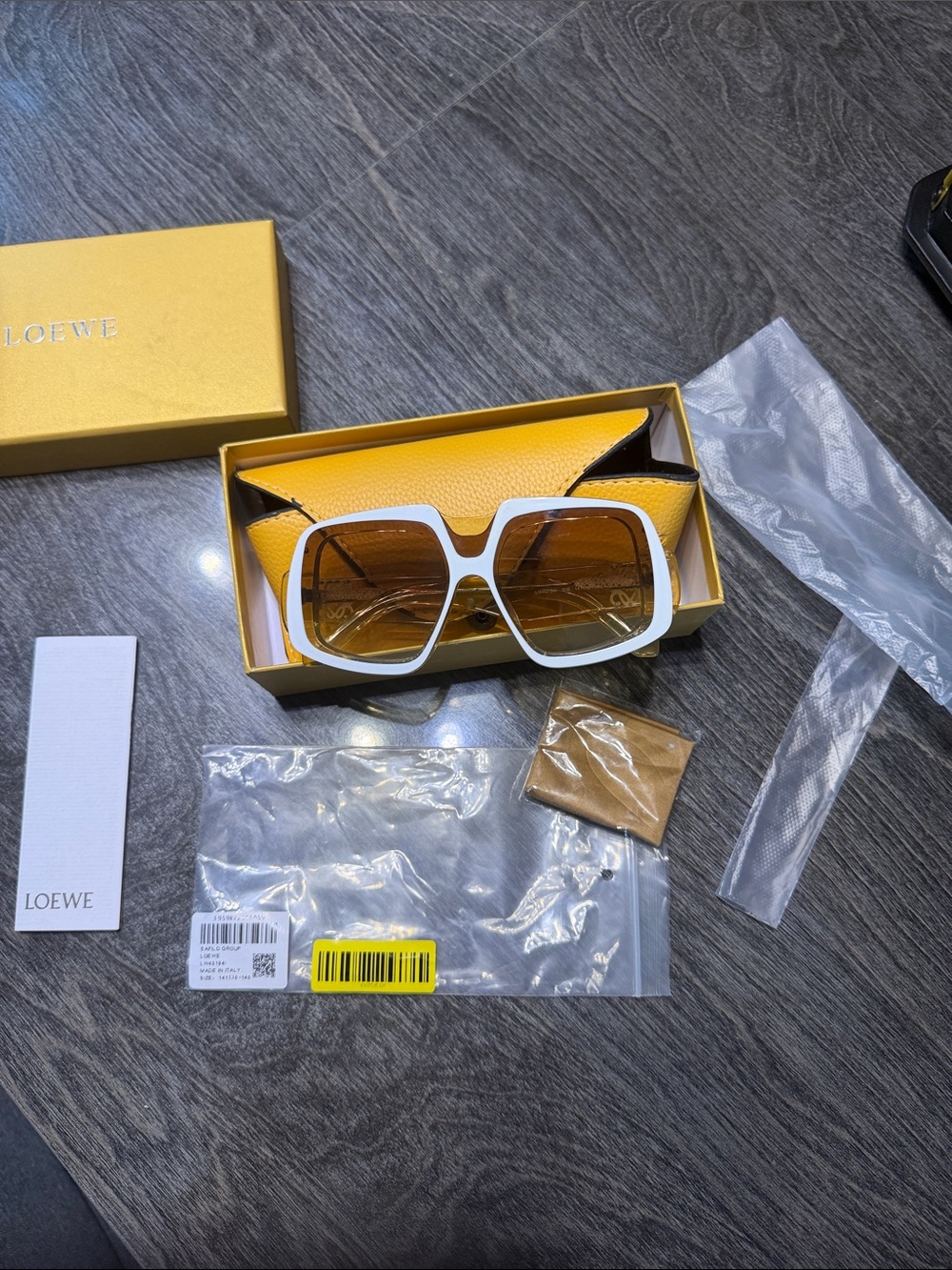 Loewe White Frame Sunglasses with Brown Gradient Lenses